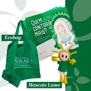 Ecobag + Livro Quem Contará Mais + Lumi Boneco