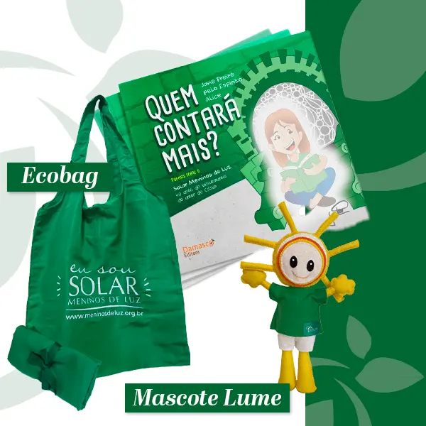 Ecobag + Livro Quem Contará Mais + Lumi Boneco